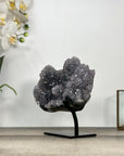 Natural Amethyst Crystal Formation on Handmade Metal Stand - MWS2789