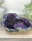 Natural Amethyst Geode with Calcite Crystal Formation - STGE0053
