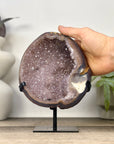 Natural Agate & Amethyst Natural Cave - Handmade Metal Stand Included - MWS3344