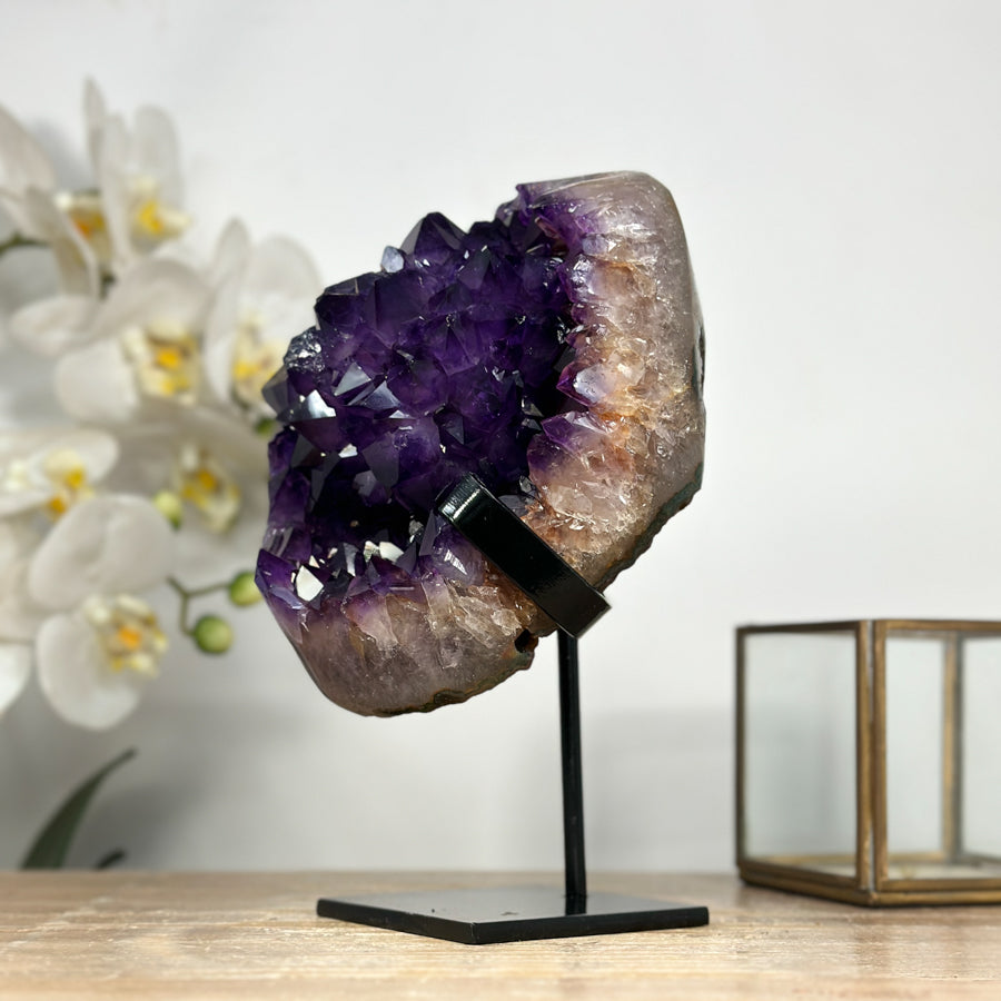 Natural Amethyst Cluster with Large &amp; Shinny Crystals - MWS1970