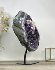 Amethyst Crystal Geode with Deep Purple Crystals and Calcite Formation - MWS2837