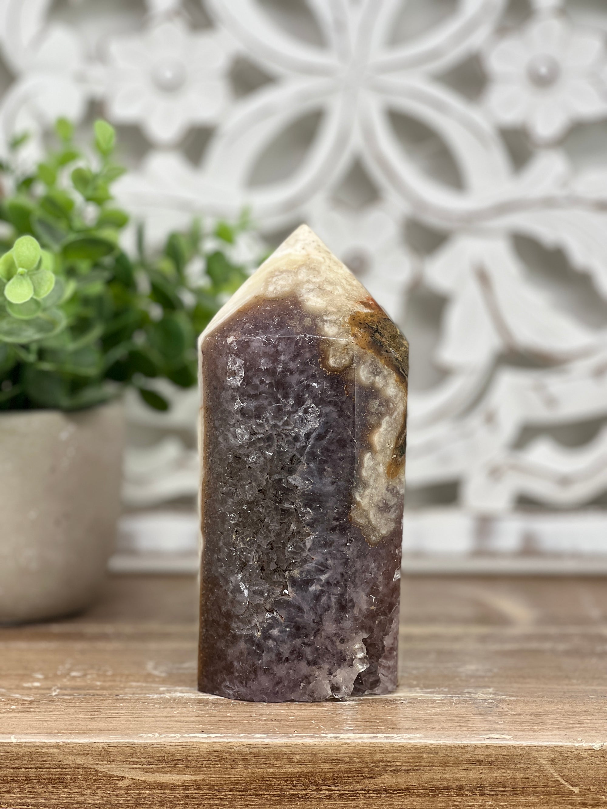 Natural Amethyst &amp; Jasper Stone Obelisk  - STP0069