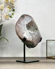 Polished Agate & Quartz Geode on Metal Stand - MWS2782