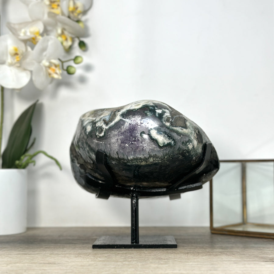 Natural Uruguayana Amethyst Geode on Stand - MWS2562