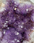 Natural Amethyst & Quartz Stone Specimen on Metal Stand - MWS3139