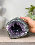 Natural Amethyst Geode with Green Jasper Shell - STGE0092