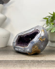 Large Blue Banded Agate & Amethyst Stone Geode - STGE0114