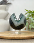 Banded Agate & Green Quartz Druzy Sphere Geode - SPH0190