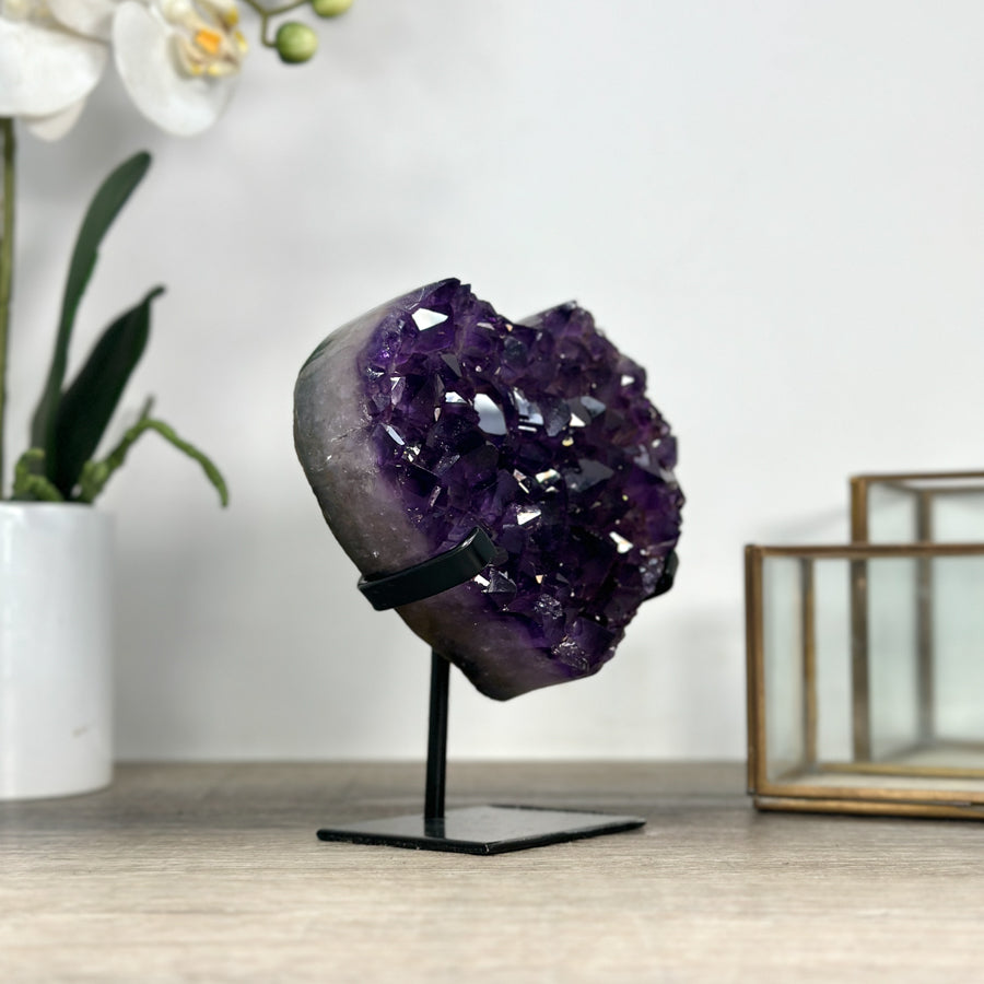 Uruguayan Amethyst Stone Heart Carving - HST0310
