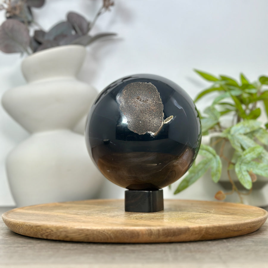 Large Amethyst &amp; Agate Sphere Geode from Uruguay - SPH0164
