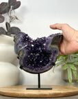 Natural Amethyst Specimen on Metal Stand from Uruguay - MWS3070