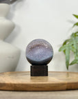 Blue agate & Quartz Druzy Sphere Geode - SPH0197