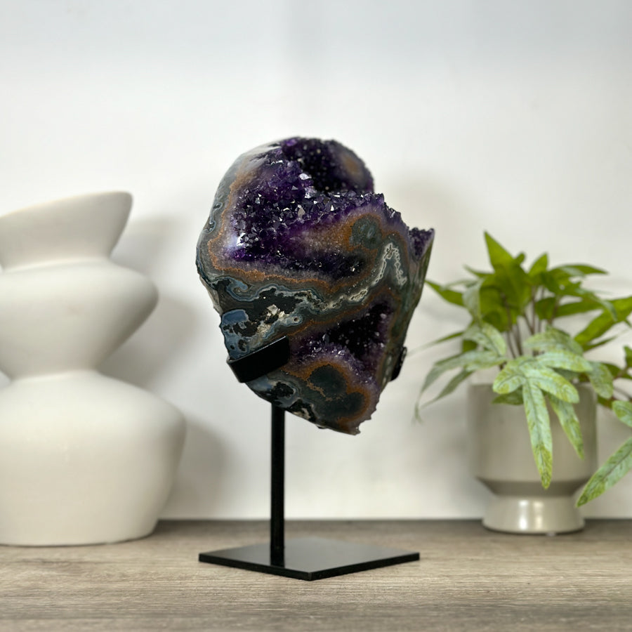 Top Grade Amethyst Stone with Stalactite Eyes Formations - MWS3039