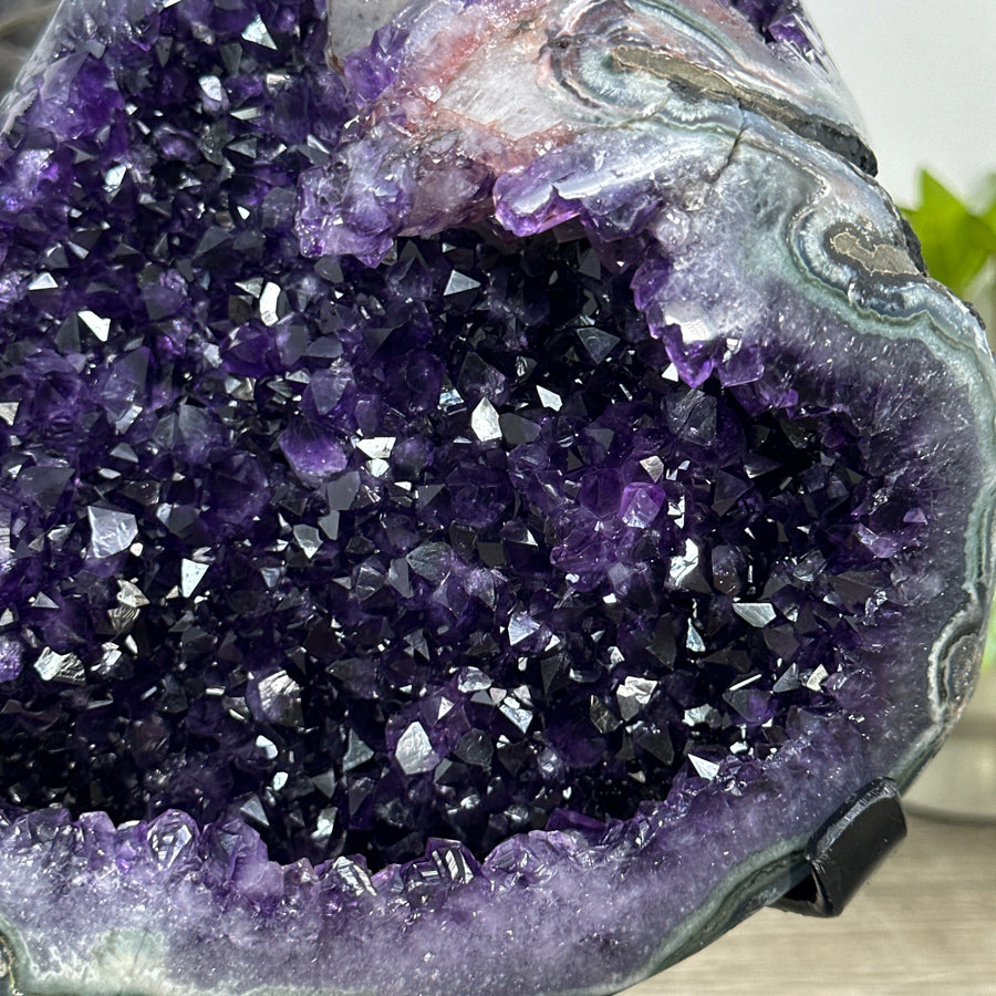 Unique Large Amethyst Stone with Huge Calcite Crystal Specimen - MWS3086