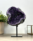 Amethyst Geode with Metallic Stand - Top grade Uruguayan Crystal - MWS2421