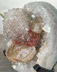 Quartz Cluster with Rare Red Hematite & Calcite Formation - MWS2503
