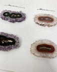 Amethyst & Quartz Stalactite Slices Set - Natural Crystal for Handmade Jewelry - STS0069