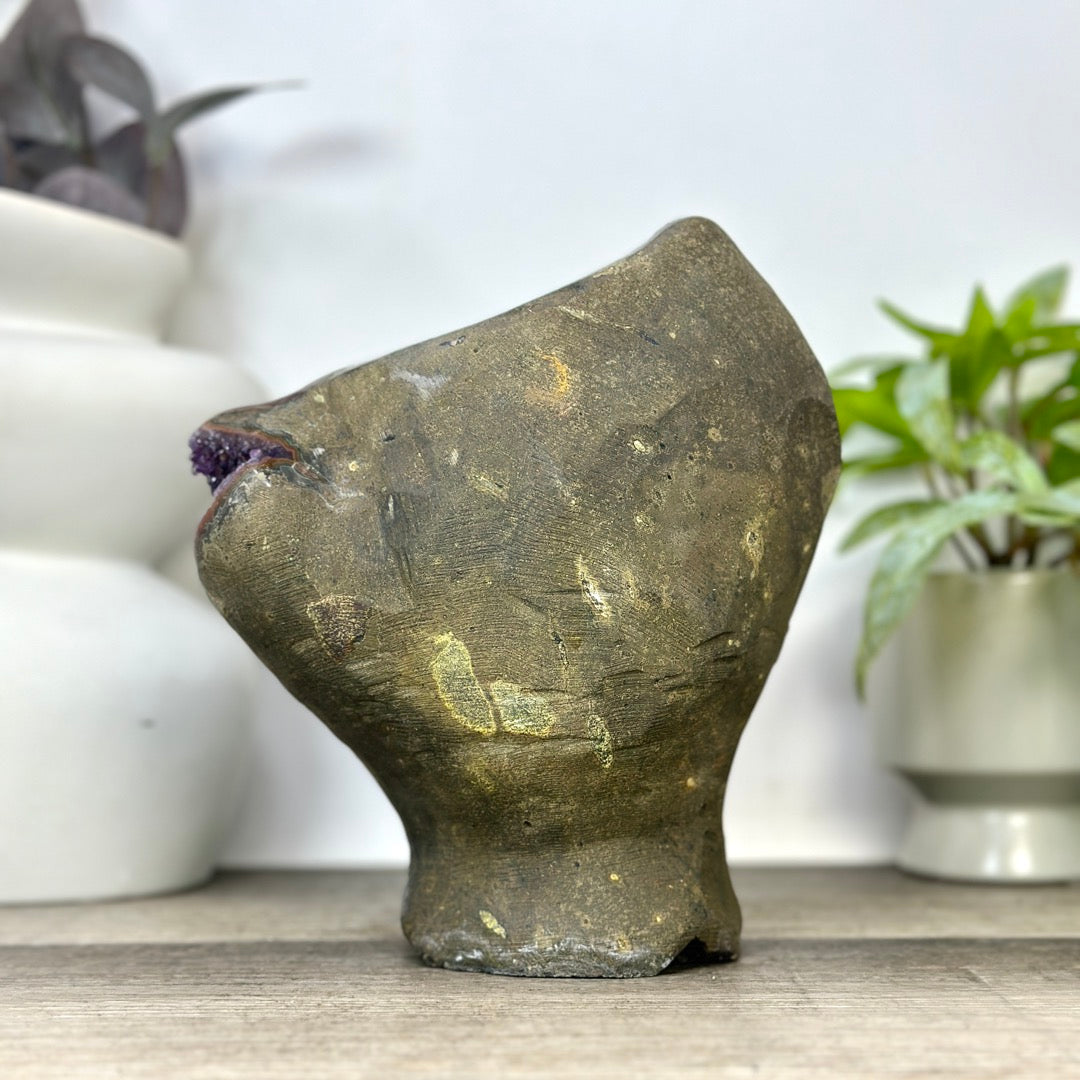 Natural Blue Agate &amp; Amethyst Crystal for Home Decor - CBP1395