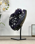 Top Grade Deep Purple Amethyst Stone with Calcite Formations - MWS2777