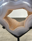 Natural Blue Agate & Orange Tone Druzy Heart Portal - HST0340