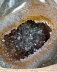 Natural Quartz Flame Carving Geode - FST0150