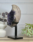 Huge XL Natural Amethyst Geode on Metal Stand - MWS3145