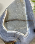 Blue Agate Geode with Rainbow Quartz Druzy Geode - MWS3328