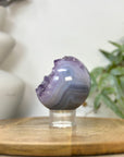 Amethyst & Banded Agate Sphere Geode with Druzy Interior - SPH0234