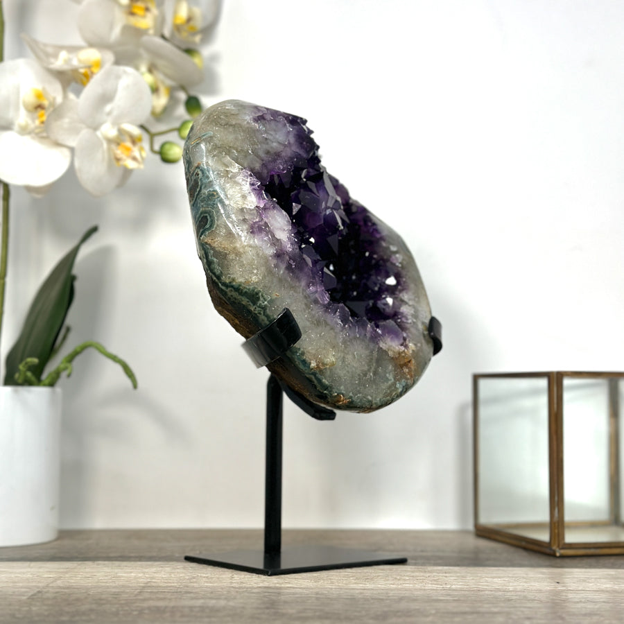 Amethyst Geode with Deep Purple Crystals for Home Decor - MWS2615