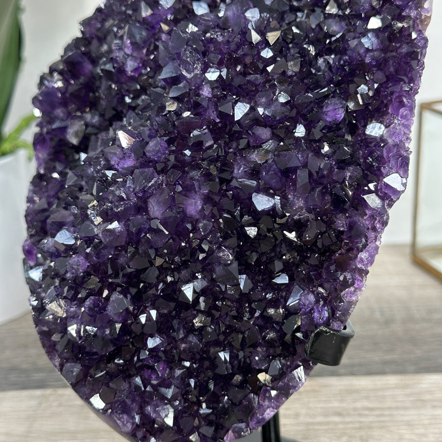 Amethyst Crystal Cluster on Stand – Vibrant Purple for Home Decor Display - MWS2609