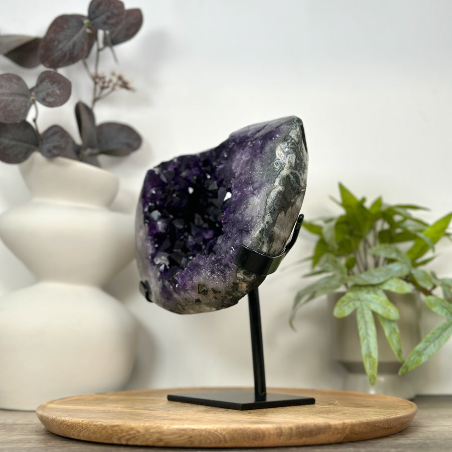 Top Quality Natural amethyst Geode on Stand - MWS3071