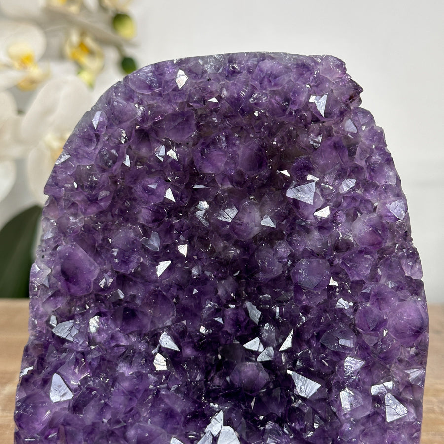 Amethyst Crystal Cluster Geode with Purple Points - CBP1158
