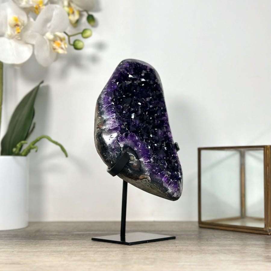 Natural Deep Purple Amethyst Geode From Uruguay – Premium Crystal Display Piece for Home Decor - MWS2513