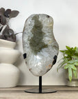 XXL Natural Green Sugar Quartz Specimen Statement Piece on Metal Stand - MWS3366