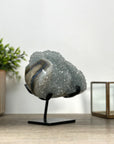 Large Quartz Crystal on Metal Stand – Natural Home Décor Accent - MWS2417