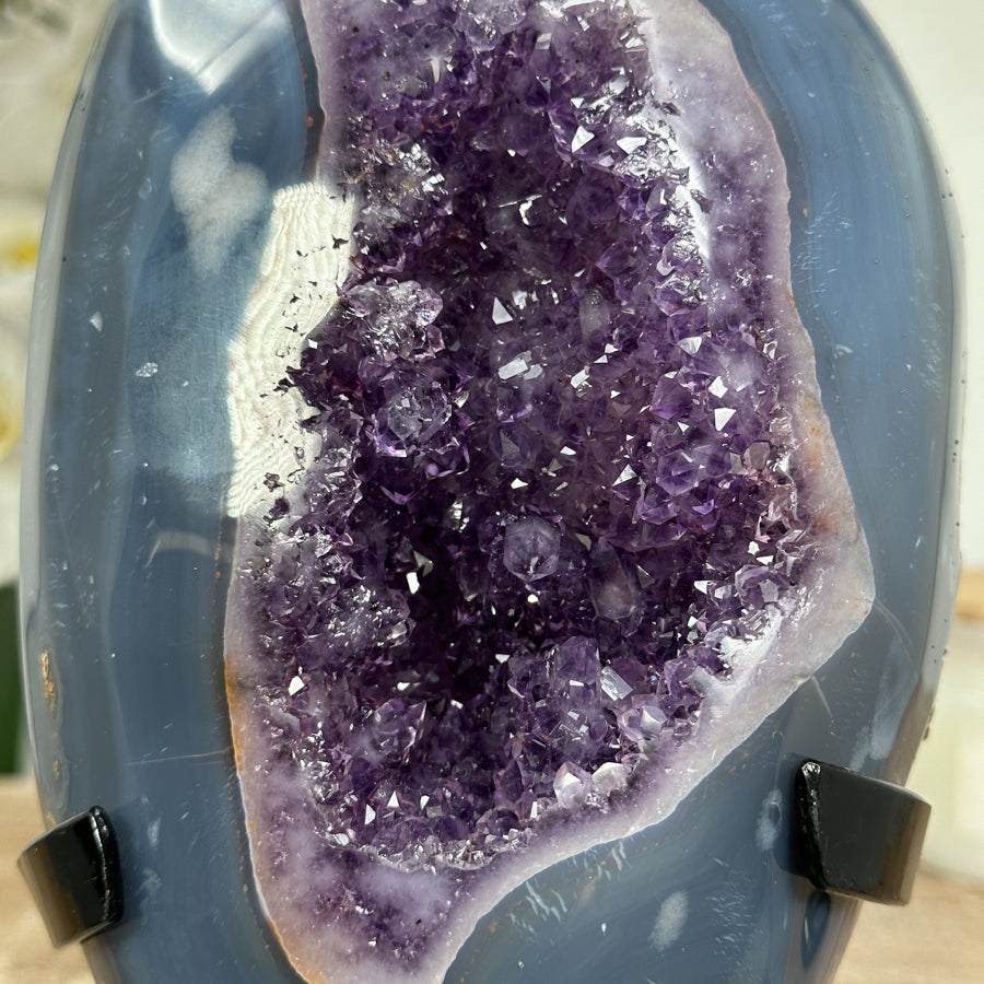 Stunning Blue Agate &amp; Amethyst Geode - MWS1521