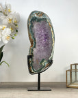 Large Amethyst, Quartz & Green Jasper Stone Slice Portal - MWS2249