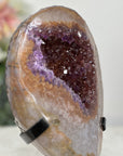 Stunning Natural Amethyst & Quartz Geode with Orange Crystalization - MWS0739