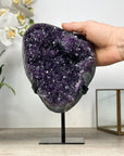 Uruguayan Amethyst Crystal Cluster - Metallic Stand Included - MWS2454