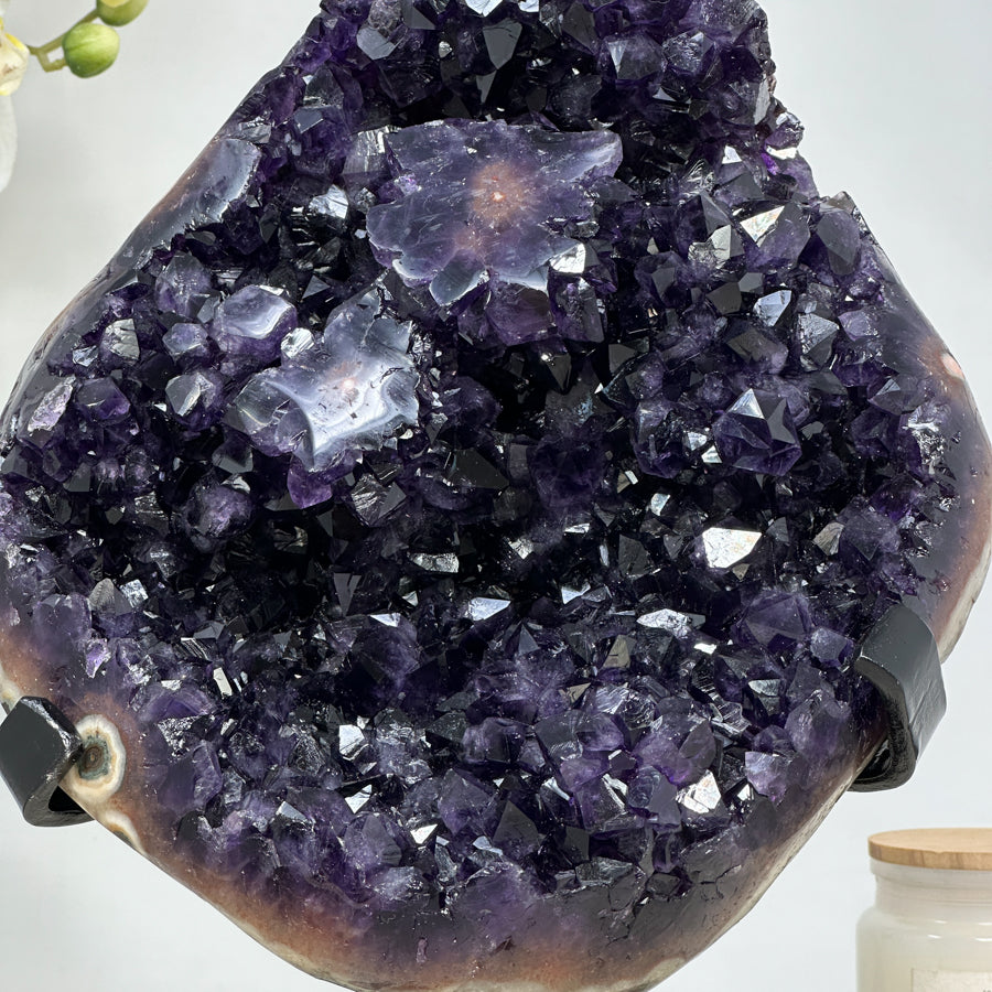 Large Top Quality Amethyst Stone Specimen, Deep Purple Color &amp; Shinny Crystals - MWS1429