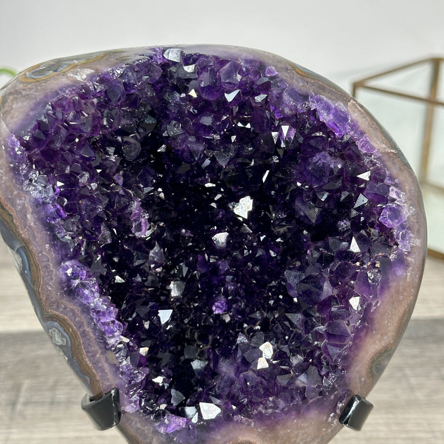 Deep Purple Amethyst Geode With Metal Stand - MWS2768