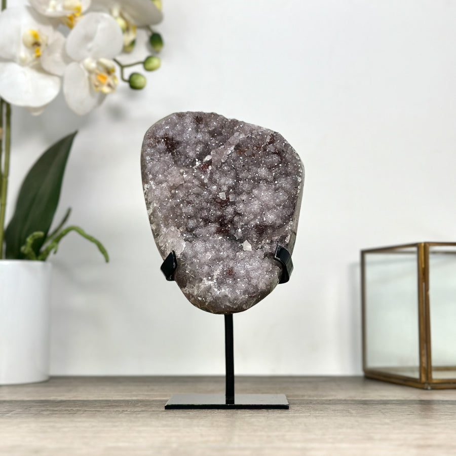 Pink Amethyst Cluster Formation with Metal Stand - MWS2865