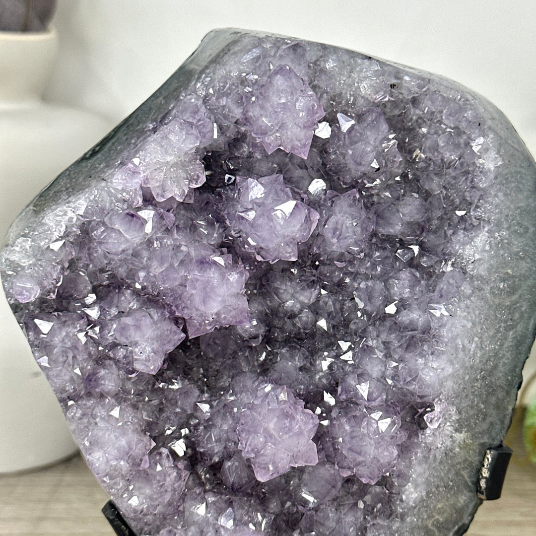 Large Natural Amethyst Formation on Stand with Stalactites - MWS3298
