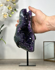 Top Grade Natural Amethyst Geode, Deep Purple Crystals, Stand included - MWS2483