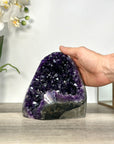 Raw Amethyst Geode with Deep Purple Crystal Cluster - CBP1227