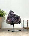 Natural Amethyst Stalactite Formation on Metal Stand – Elegant Crystal Display from Uruguay - MWS2408