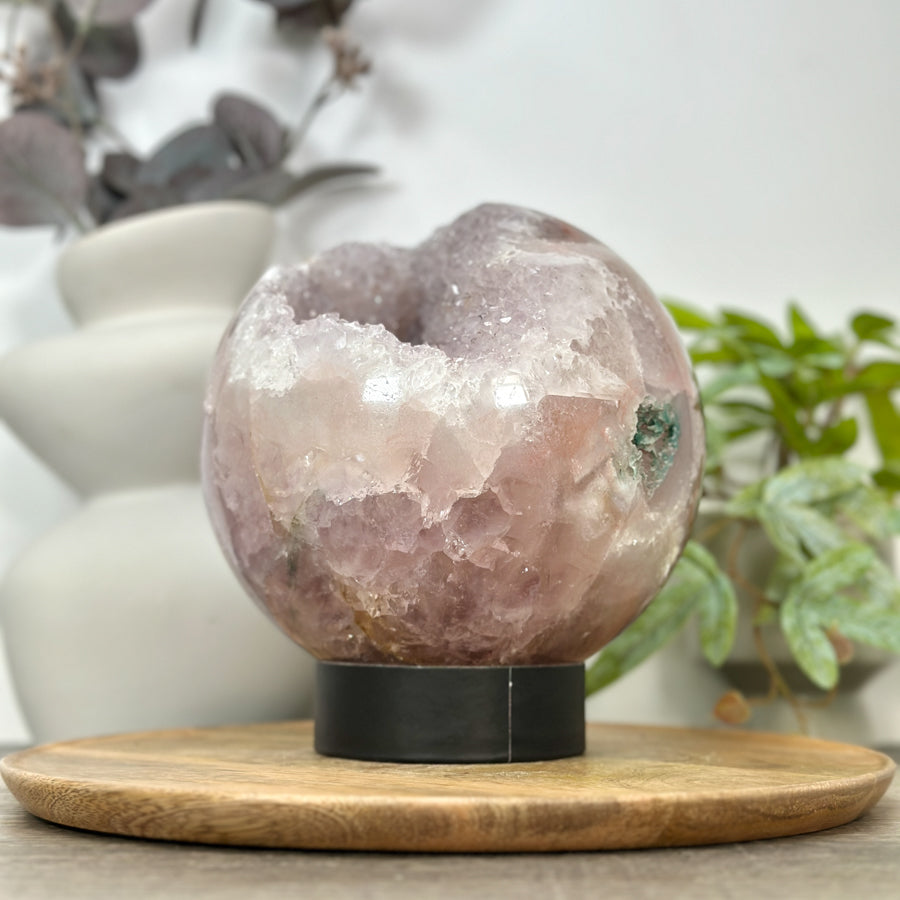 Amethyst &amp; Quartz Druzy Sphere Geode - SPH0170