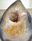 Agate & Quartz Flame Carving Geode - FST0155