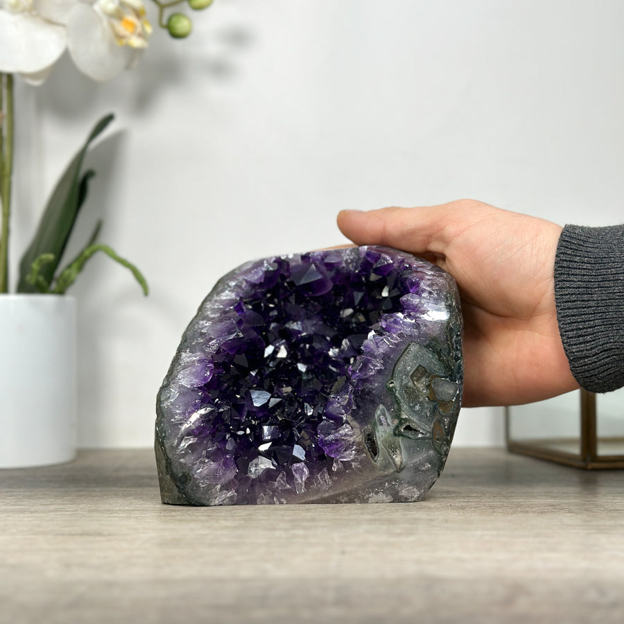 Amethyst Geode Crystal Cluster with Deep Purple Points - CBP1221