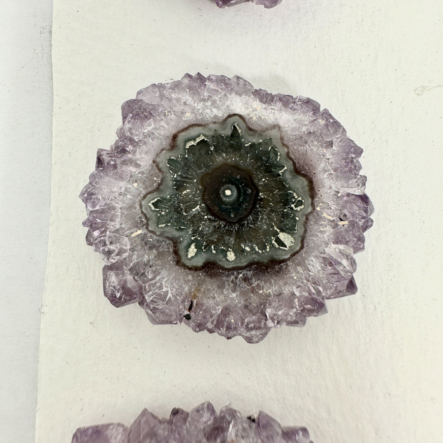 Unique Amethyst Stalactite Slices Set - Natural Crystal for Handmade Jewelry - STS0047